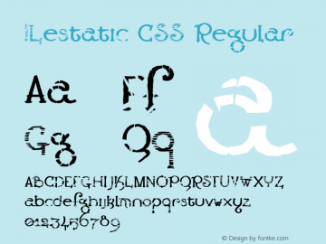 !Lestatic CSS Regular Version 1.000 2007 initial release Font Sample