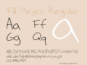 Fill Meijer Regular Version 1.004 2007 Font Sample