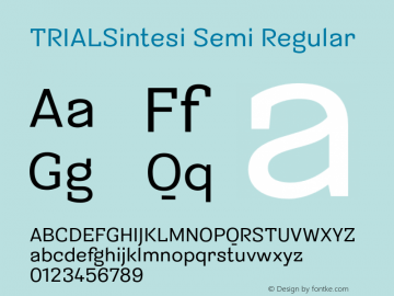 TRIALSintesi Semi Regular Version 3.000 Font Sample