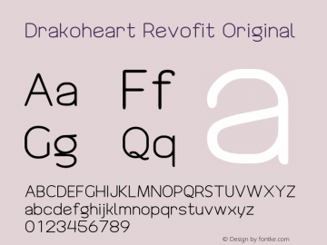 Drakoheart Revofit Original Version 1.7 March 25, 2013, third release Font Sample