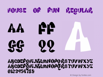 House Of Fun Regular 1.0 - 1999 Font Sample