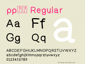 pp论坛 Regular Version 1.00 April 8, 2015, initial release Font Sample