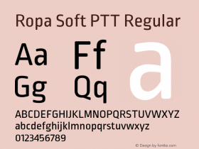 Ropa Soft PTT Regular Version 1.001; build 0001 Font Sample