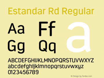 Estandar Rd Regular Version 1.000 Font Sample