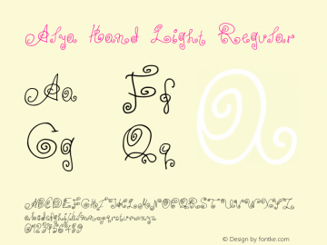 Alya Hand Light Regular 001.000 Font Sample