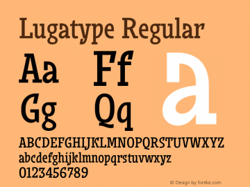 Lugatype Regular Version 1.000 2013 initial release图片样张