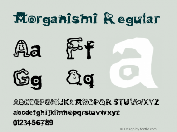 Morganismi Regular Version 1.00 November 6, 2009, initial release图片样张
