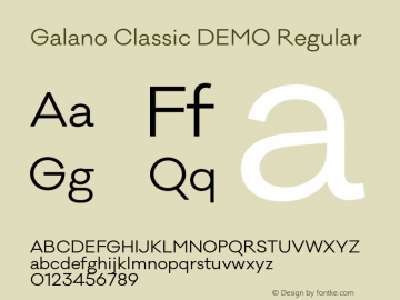 Galano Classic DEMO Regular Version 1.000;PS 001.000;hotconv 1.0.70;makeotf.lib2.5.58329 Font Sample