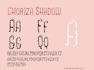 Choriza Shadow Version 1.000 Font Sample