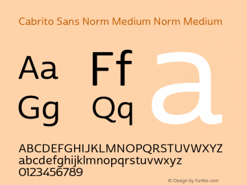 Cabrito Sans Norm Medium Norm Medium Version 1.000 Font Sample