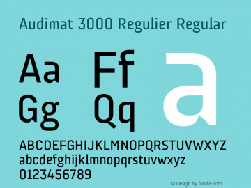 Audimat 3000 Regulier Regular Version 1.000;PS 001.000;hotconv 1.0.70;makeotf.lib2.5.58329 Font Sample
