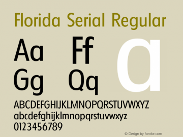Florida Serial Regular Version 1.000 Font Sample