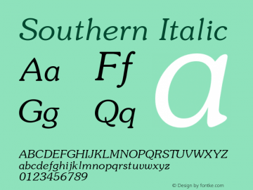 Southern Italic 1.0 Thu Nov 25 19:38:25 1993图片样张