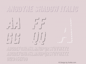 Anodyne Shadow Italic Version 1.000 Font Sample