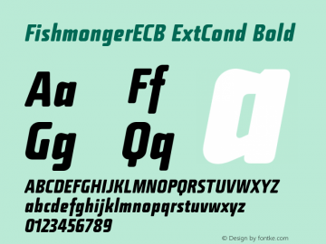 FishmongerECB ExtCond Bold Version 1.001;com.myfonts.suitcase.fishmonger.ecb-italic.wfkit2.2ZQK图片样张