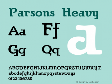 Parsons Heavy 002.012 Font Sample