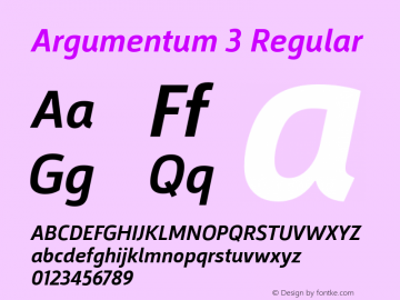 Argumentum 3 Regular Version 2.000;com.myfonts.easy.kostic.argumentum.medium-italic.wfkit2.version.461U图片样张