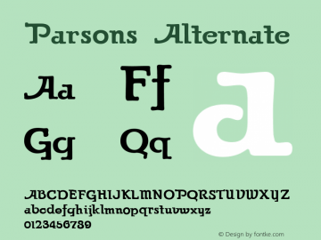 Parsons Alternate 2.12 Font Sample