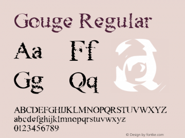 Gouge Regular 001.000 Font Sample