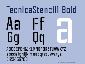 TecnicaStencil1 Bold Version 001.001 ;com.myfonts.easy.graviton.tecnica-stencil.1-bd.wfkit2.version.4hJT Font Sample