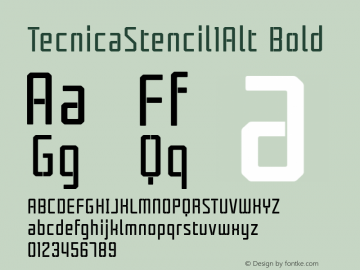 TecnicaStencil1Alt Bold Version 001.001 ;com.myfonts.easy.graviton.tecnica-stencil.1-bd-alt.wfkit2.version.4hJU图片样张