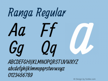 Ranga Regular Version 1.0.2 Font Sample