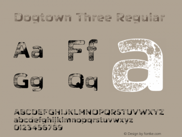 Dogtown Three Regular Version 1.200;PS 001.200;hotconv 1.0.70;makeotf.lib2.5.58329 DEVELOPMENT图片样张