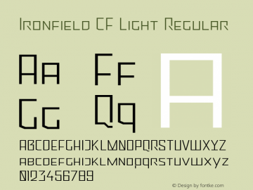 Ironfield CF Light Regular Version 1.000;PS 001.000;hotconv 1.0.70;makeotf.lib2.5.58329图片样张