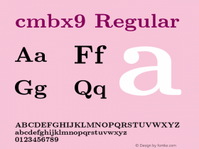 cmbx9 Regular 1.1/12-Nov-94 Font Sample