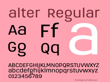 alter Regular 001.001 Font Sample