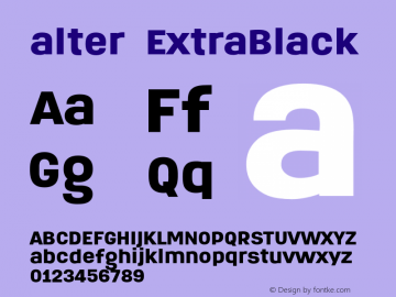 alter ExtraBlack Version 1.000 Font Sample