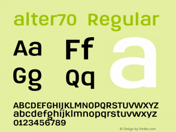 alter70 Regular 001.001 Font Sample