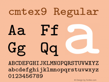 cmtex9 Regular 1.1/12-Nov-94 Font Sample