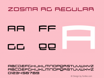 Zosma Rg Regular Version 2.000 Font Sample