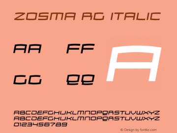 Zosma Rg Italic Version 2.000 Font Sample