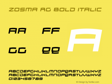 Zosma Rg Bold Italic Version 2.000 Font Sample