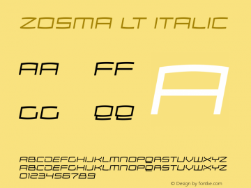 Zosma Lt Italic Version 2.000 Font Sample