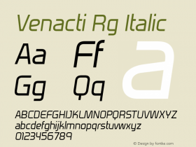 Venacti Rg Italic Version 2.003 Font Sample