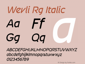 Wevli Rg Italic Version 4.001图片样张