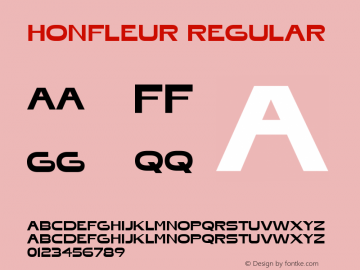 Honfleur Regular Version 1.000 Font Sample