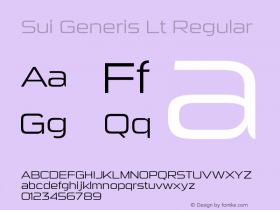 Sui Generis Lt Regular Version 3.001图片样张