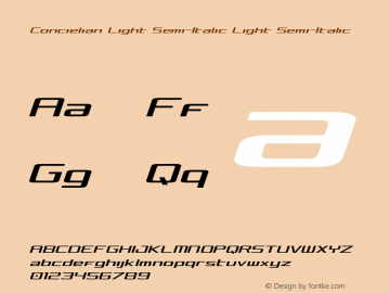 Concielian Light Semi-Italic Light Semi-Italic Version 3.0; 2015图片样张