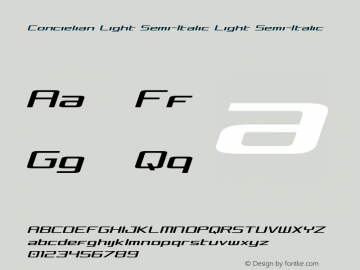 Concielian Light Semi-Italic Light Semi-Italic Version 3.1; 2015图片样张