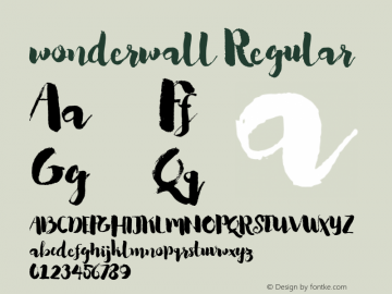 wonderwall Regular 1.000 Font Sample