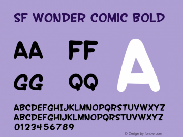 SF Wonder Comic Bold ver 1.0; 2000. Freeware. Font Sample