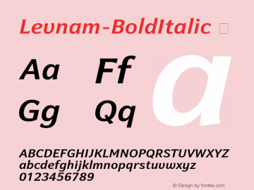 Levnam-BoldItalic ☞ Version 001.000;com.myfonts.easy.paratype.levnam.bold-italic.wfkit2.version.4o58图片样张