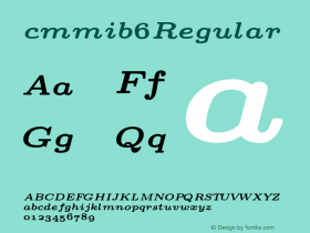 cmmib6 Regular 1.1/12-Nov-94 Font Sample