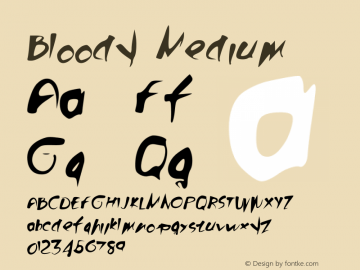 Bloody Medium Version 001.000 Font Sample