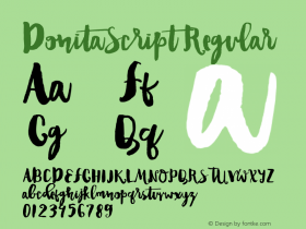 DonitaScript Regular Version 1.00 Font Sample