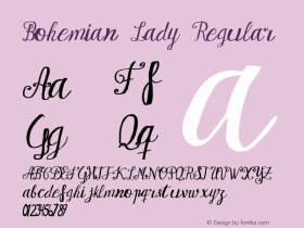 Bohemian Lady Regular Version 1.000 Font Sample